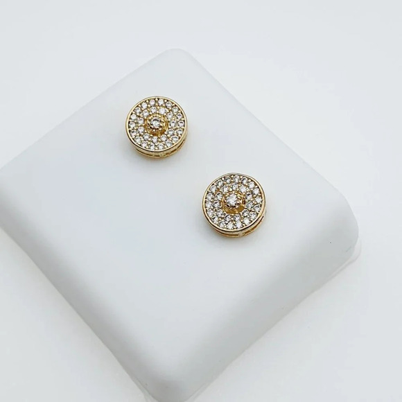 "14K Gold Plated Cubic Zircon Earrings, INUS1BR107 - Picture 8 of 10